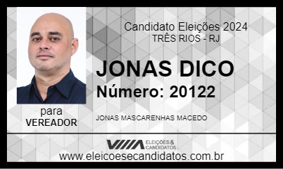 Candidato JONAS DICO 2024 - TRÊS RIOS - Eleições