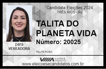 Candidato TALITA 2024 - TRÊS RIOS - Eleições