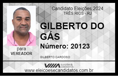 Candidato GILBERTO DO GÁS 2024 - TRÊS RIOS - Eleições