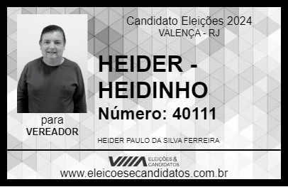 Candidato HEIDER - HEIDINHO 2024 - VALENÇA - Eleições