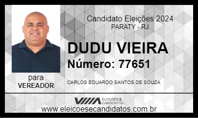 Candidato DUDU VIEIRA 2024 - PARATY - Eleições