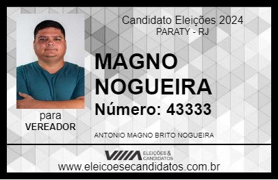 Candidato MAGNO NOGUEIRA 2024 - PARATY - Eleições