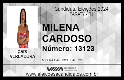 Candidato MILENA CARDOSO 2024 - PARATY - Eleições