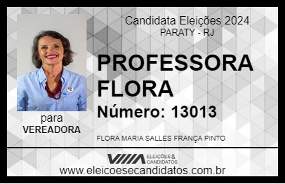 Candidato PROFESSORA FLORA 2024 - PARATY - Eleições