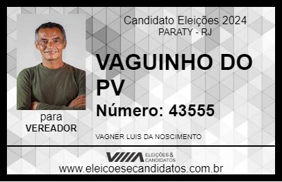 Candidato VAGUINHO DO PV 2024 - PARATY - Eleições