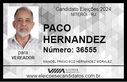 Candidato PACO HERNANDEZ 2024 - NITERÓI - Eleições