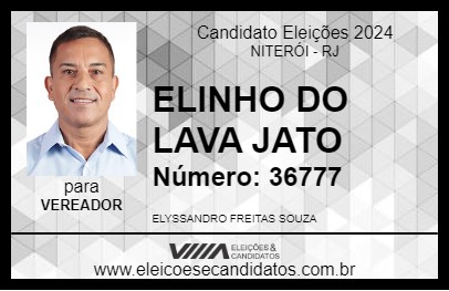 Candidato ELINHO DO LAVA JATO 2024 - NITERÓI - Eleições