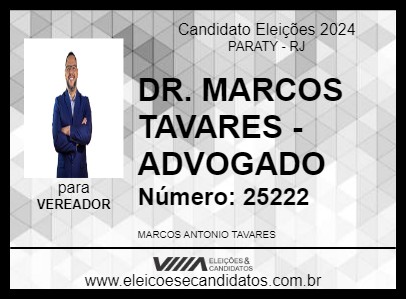 Candidato DR. MARCOS TAVARES - ADVOGADO 2024 - PARATY - Eleições