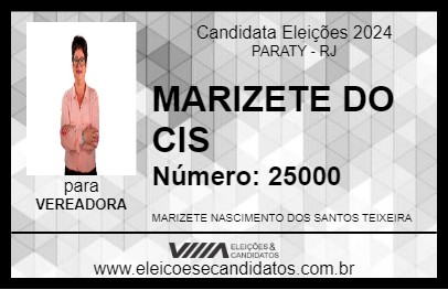 Candidato MARIZETE DO CIS 2024 - PARATY - Eleições