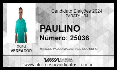 Candidato PAULINO 2024 - PARATY - Eleições