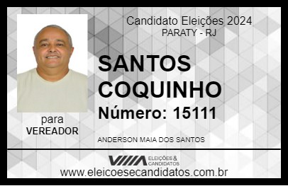 Candidato SANTOS COQUINHO 2024 - PARATY - Eleições