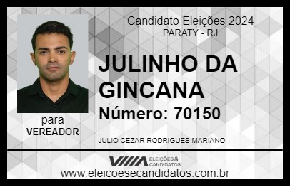 Candidato JULINHO DA GINCANA 2024 - PARATY - Eleições