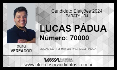 Candidato LUCAS PÁDUA 2024 - PARATY - Eleições