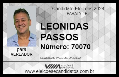 Candidato LEONIDAS PASSOS 2024 - PARATY - Eleições