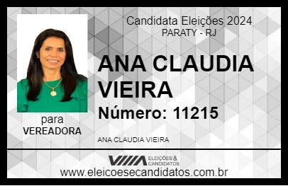 Candidato ANA CLAUDIA VIEIRA 2024 - PARATY - Eleições