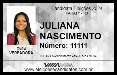 Candidato JULIANA NASCIMENTO 2024 - PARATY - Eleições