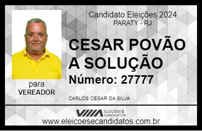 Candidato CESAR POVÃO A SOLUÇÃO 2024 - PARATY - Eleições