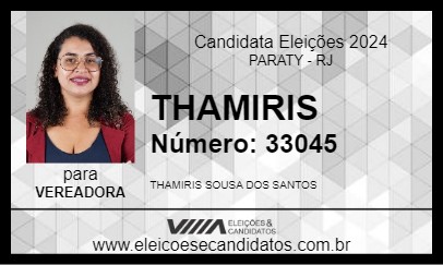 Candidato THAMIRIS 2024 - PARATY - Eleições