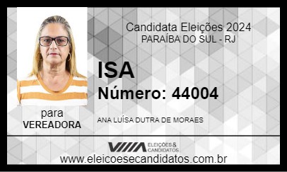 Candidato ISA 2024 - PARAÍBA DO SUL - Eleições