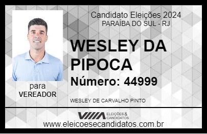 Candidato WESLEY DA PIPOCA 2024 - PARAÍBA DO SUL - Eleições