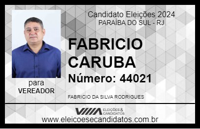 Candidato FABRICIO CARUBA 2024 - PARAÍBA DO SUL - Eleições