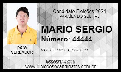 Candidato MARIO SERGIO 2024 - PARAÍBA DO SUL - Eleições