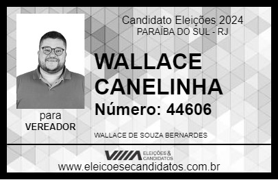 Candidato WALLACE CANELINHA 2024 - PARAÍBA DO SUL - Eleições