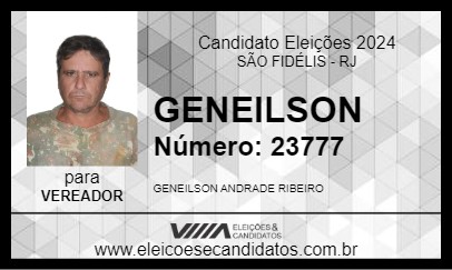 Candidato GENEILSON 2024 - SÃO FIDÉLIS - Eleições