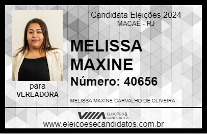 Candidato MELISSA MAXINE 2024 - MACAÉ - Eleições