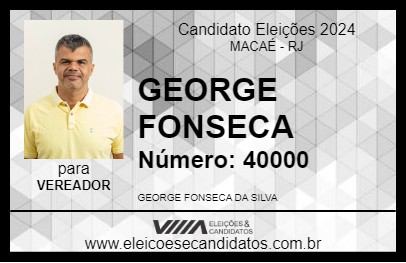 Candidato GEORGE FONSECA 2024 - MACAÉ - Eleições