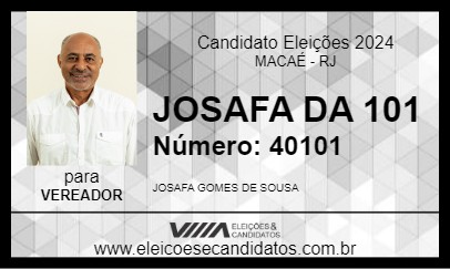 Candidato JOSAFA DA 101 2024 - MACAÉ - Eleições