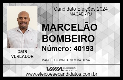 Candidato MARCELÃO BOMBEIRO 2024 - MACAÉ - Eleições