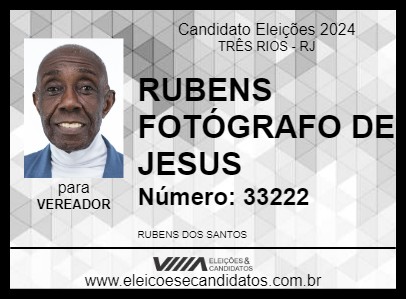 Candidato RUBENS FOTÓGRAFO DE JESUS 2024 - TRÊS RIOS - Eleições