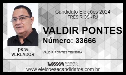 Candidato VALDIR PONTES 2024 - TRÊS RIOS - Eleições