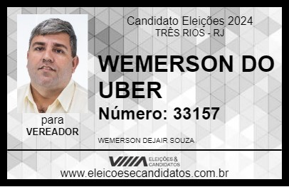 Candidato WEMERSON DO UBER 2024 - TRÊS RIOS - Eleições