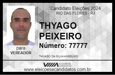 Candidato THYAGO PEIXEIRO 2024 - RIO DAS FLORES - Eleições