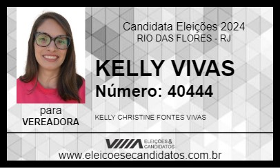 Candidato KELLY VIVAS 2024 - RIO DAS FLORES - Eleições