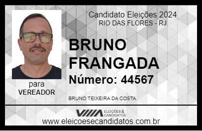 Candidato BRUNO FRANGADA 2024 - RIO DAS FLORES - Eleições