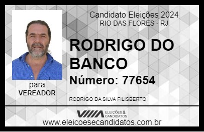 Candidato RODRIGO DO BANCO 2024 - RIO DAS FLORES - Eleições