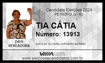 Candidato TIA CÁTIA 2024 - PETRÓPOLIS - Eleições