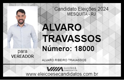 Candidato ALVARO TRAVASSOS 2024 - MESQUITA - Eleições