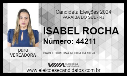 Candidato ISABEL ROCHA 2024 - PARAÍBA DO SUL - Eleições