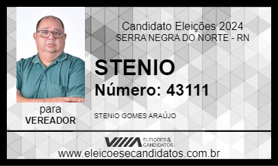 Candidato STENIO 2024 - SERRA NEGRA DO NORTE - Eleições