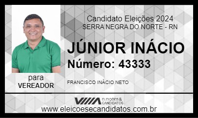 Candidato JÚNIOR INÁCIO 2024 - SERRA NEGRA DO NORTE - Eleições