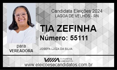 Candidato TIA ZEFINHA 2024 - LAGOA DE VELHOS - Eleições