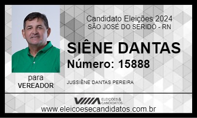 Candidato SIÊNE DANTAS 2024 - SÃO JOSÉ DO SERIDÓ - Eleições