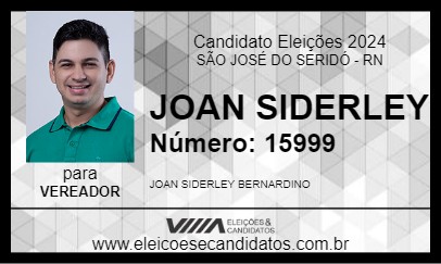 Candidato JOAN SIDERLEY 2024 - SÃO JOSÉ DO SERIDÓ - Eleições