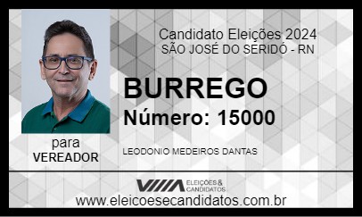 Candidato BURREGO 2024 - SÃO JOSÉ DO SERIDÓ - Eleições