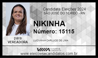 Candidato NIKINHA 2024 - SÃO JOSÉ DO SERIDÓ - Eleições