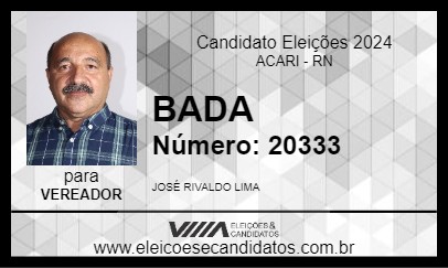 Candidato BADA 2024 - ACARI - Eleições